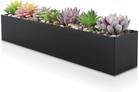 modern planter metal planter box succulent|modern rectangle planter box.